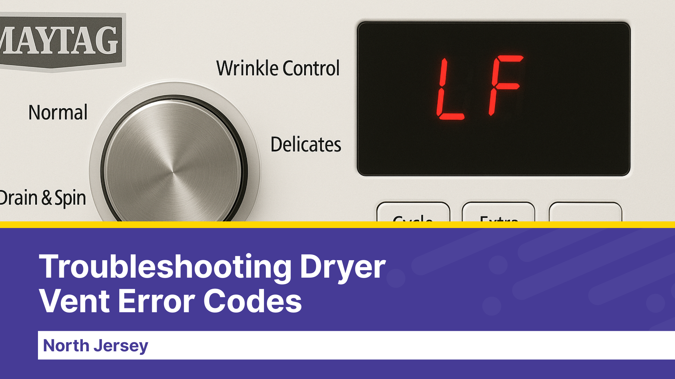 Dryer displaying an airflow error code on digital control panel